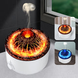 Volcano Aroma Humidifier, Flame Humidifier with Night Light Lamp, Ultrasonic RC Jellyfish Aroma Diffuser, 2 In 1 Essentials Air Freshener, Essential Oils Perfume Blower, Electric Home Freshener Smoke