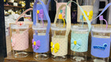 Glass Tumbler with Strap & Charm | Cute Sling Cup