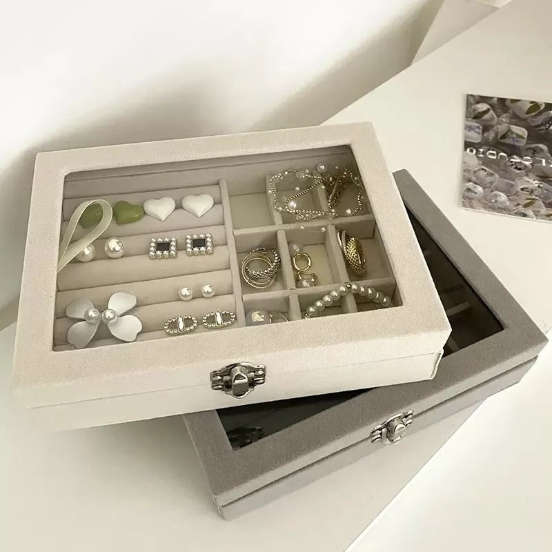Velvet Ring and Earrings Organizer – Elegant Jewelry Storage Box