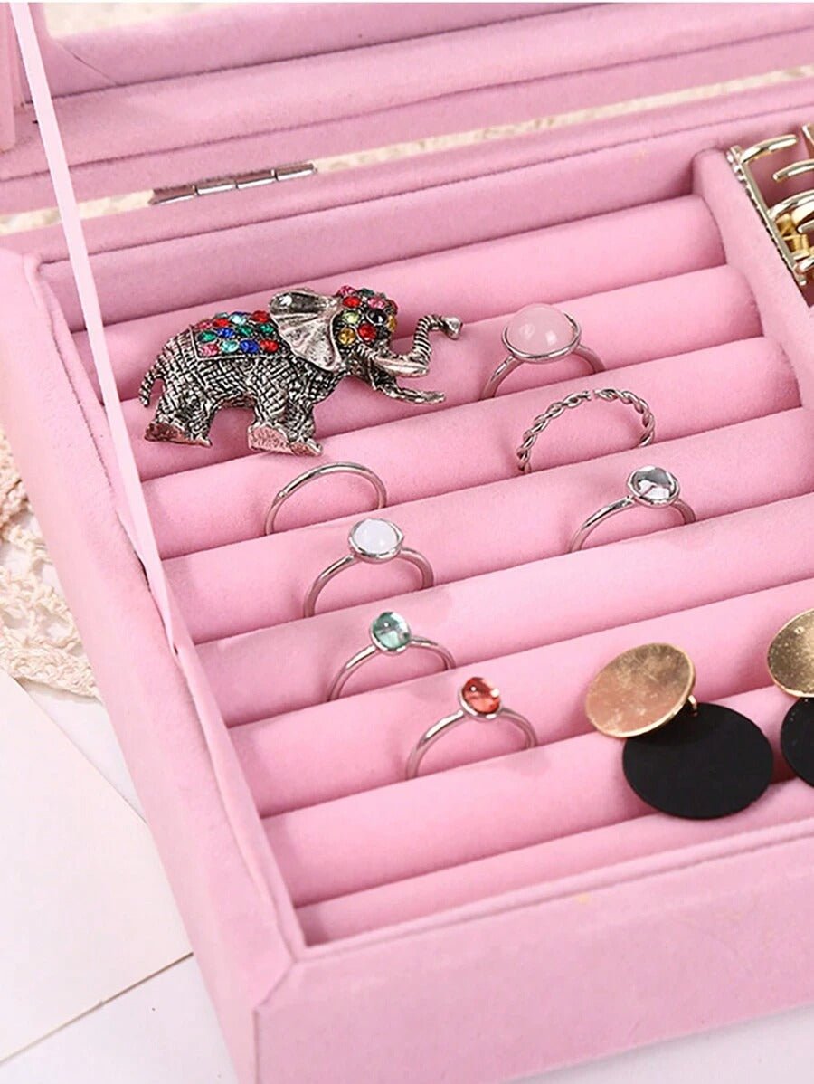 Velvet Ring and Earrings Organizer – Elegant Jewelry Storage Box