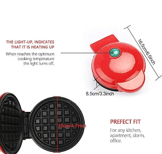 Mini Mighty Waffle Maker, Electric Waffles Maker Machine, Breakfast Dessert Baking Machine, Portable Non Stick Waffles Maker, Calf Crossing Foldable Waffle Pancake Maker, Electric Cake Maker For Pancakes Cookies Non Stick Coating