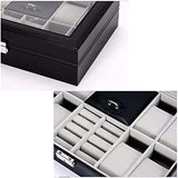 Slots Watch Boxes Storage Organizer, PU Leather Bracelets Rings Watches Display Jewellery Box, Lockable Watch Storage Case, Multifunction Watch Jewellery Box