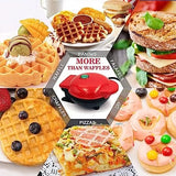 Mini Mighty Waffle Maker, Electric Waffles Maker Machine, Breakfast Dessert Baking Machine, Portable Non Stick Waffles Maker, Calf Crossing Foldable Waffle Pancake Maker, Electric Cake Maker For Pancakes Cookies Non Stick Coating