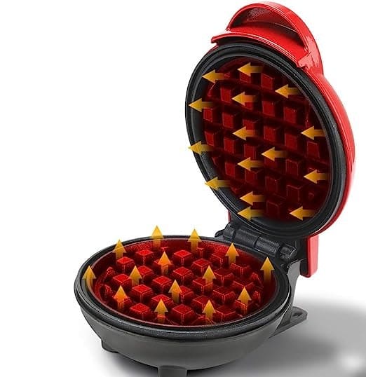 Mini Mighty Waffle Maker, Electric Waffles Maker Machine, Breakfast Dessert Baking Machine, Portable Non Stick Waffles Maker, Calf Crossing Foldable Waffle Pancake Maker, Electric Cake Maker For Pancakes Cookies Non Stick Coating