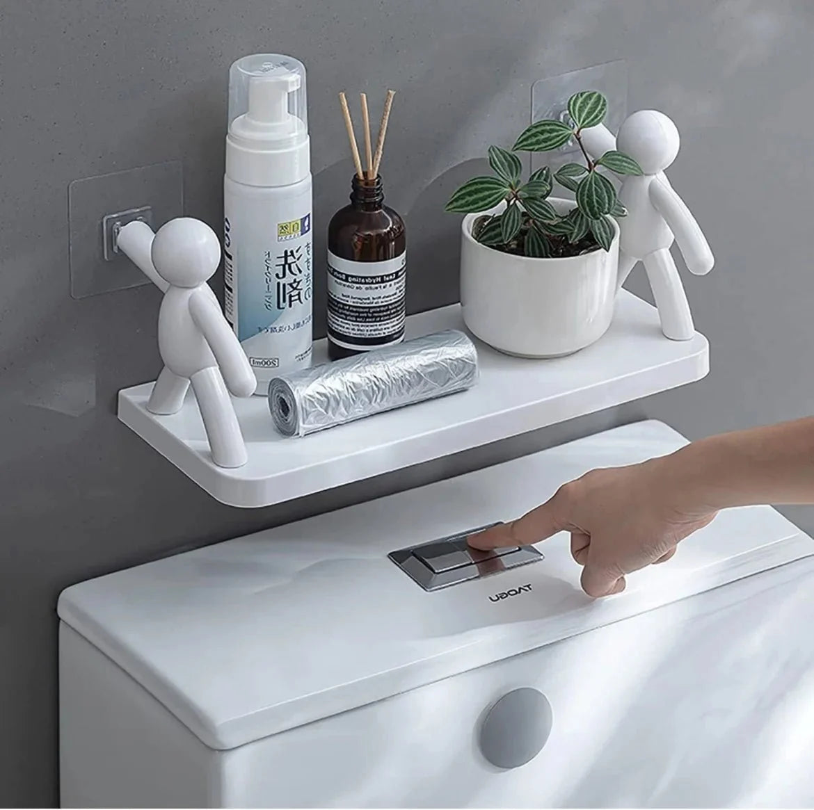 Wall Hanging Shelf Punch Free Humanoid Storage Shelf