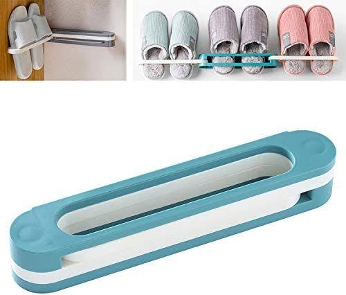 Wall Mounted Slipper Rack – Punch-Free Adhesive Shoe & Towel Holder