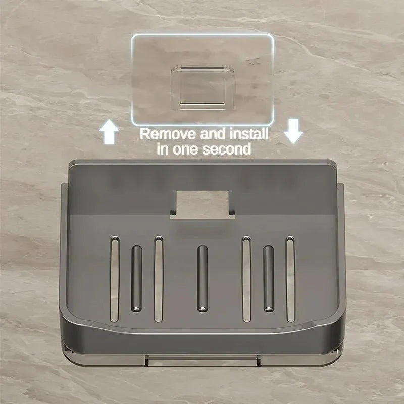 Wall Mounted Soap Holder With Drain Tray