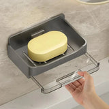 Wall Mounted Soap Holder With Drain Tray