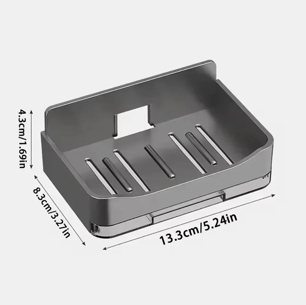 Wall Mounted Soap Holder With Drain Tray