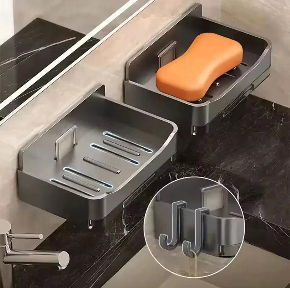 Wall Mounted Soap Holder With Drain Tray