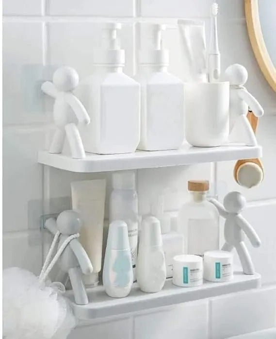 Wall Mounted Stick Man Storage Shelf – Creative Decorative Organizer