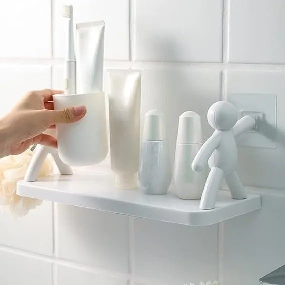 Wall Mounted Stick Man Storage Shelf – Creative Decorative Organizer