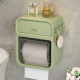 Wall Mounted Toilet Paper Holder with Drawer & Phone Shelf