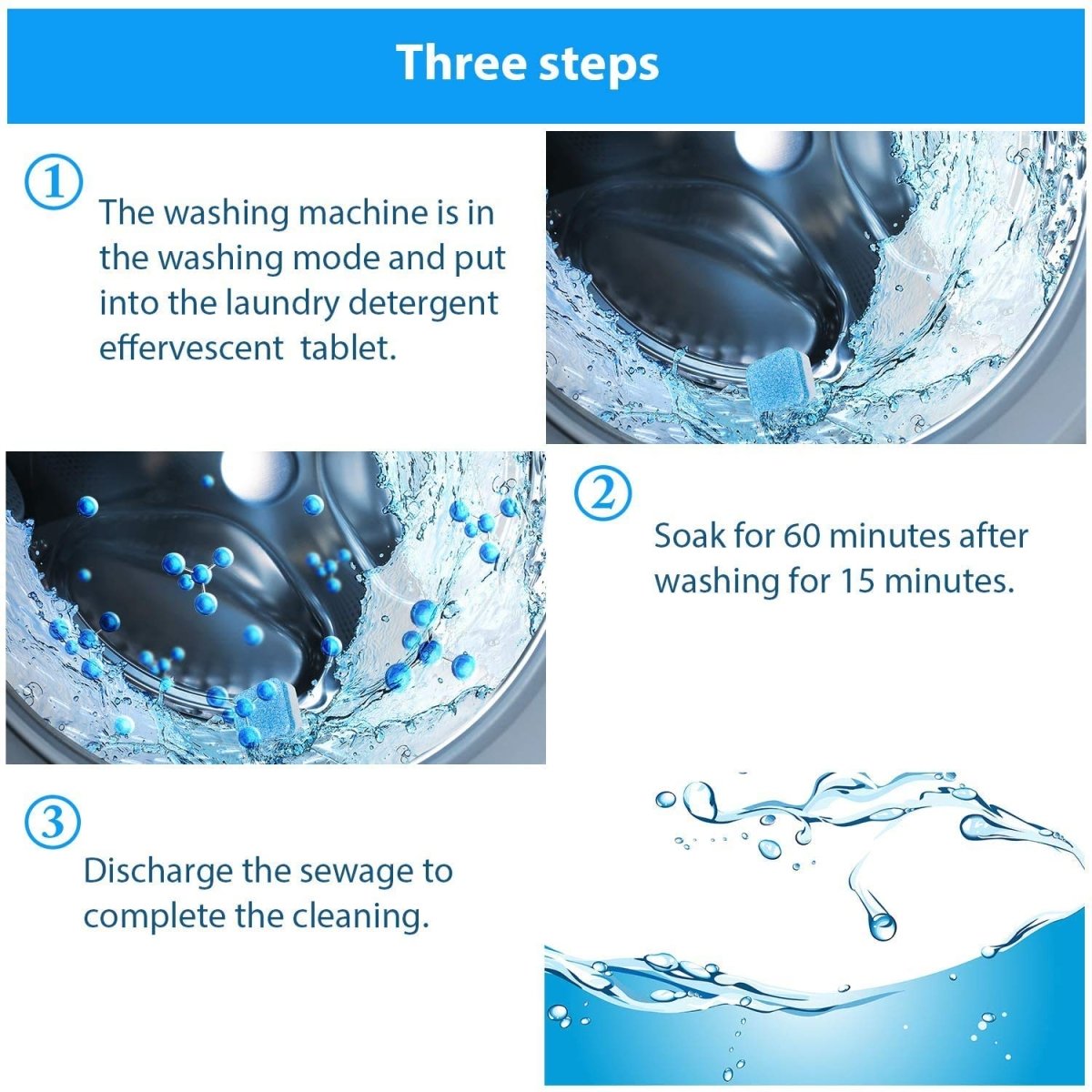Washing Machine Cleaning Tablets – Pack of 12, Self-Cleaning & Fresh