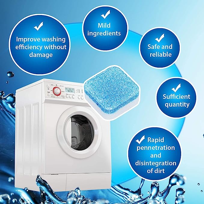 Washing Machine Cleaning Tablets – Pack of 12, Self-Cleaning & Fresh
